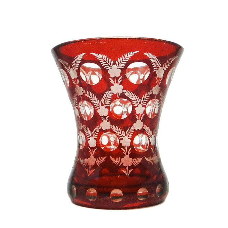 Biedermeier drinking glass, red glass, Czech Republic, 19th c.
