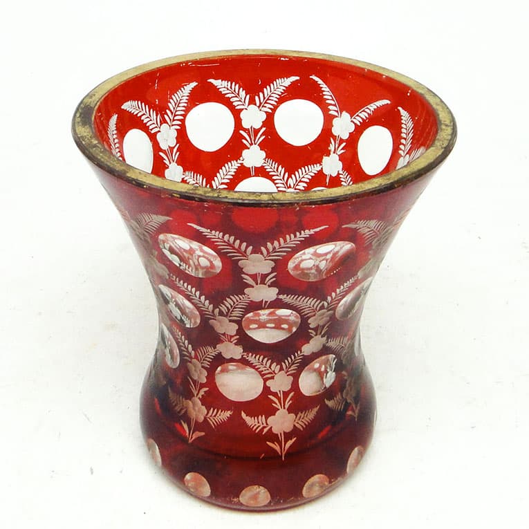 Biedermeier drinking glass, red glass, Czech Republic, 19th c. - 113969