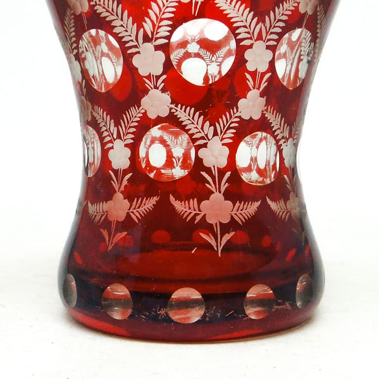 Biedermeier drinking glass, red glass, Czech Republic, 19th c. - 113970