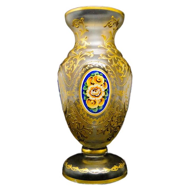 Wazon, rokoko, szkło matowione, Francja, XIX w. - WYMIARY