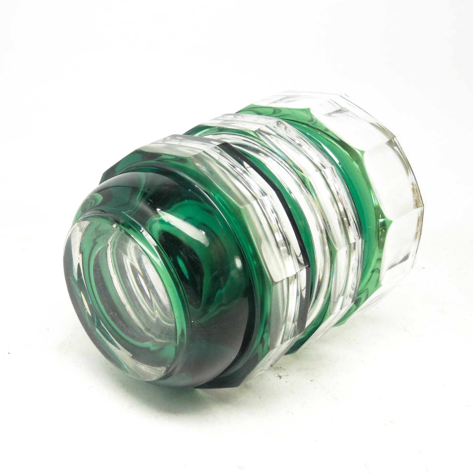 Wazon postmodernizm, szkło kryształ zielony, Niemcy, lata 60. - 113993