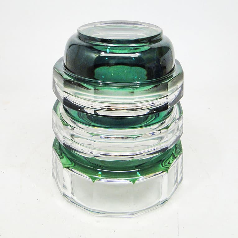 Wazon postmodernizm, szkło kryształ zielony, Niemcy, lata 60. - 113999