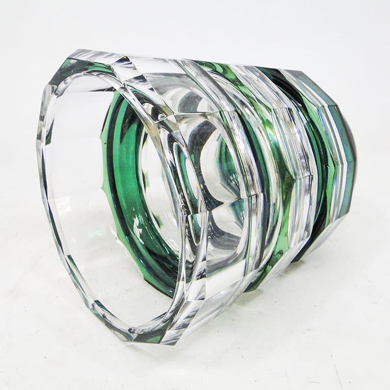 Wazon postmodernizm, szkło kryształ zielony, Niemcy, lata 60. - 113996