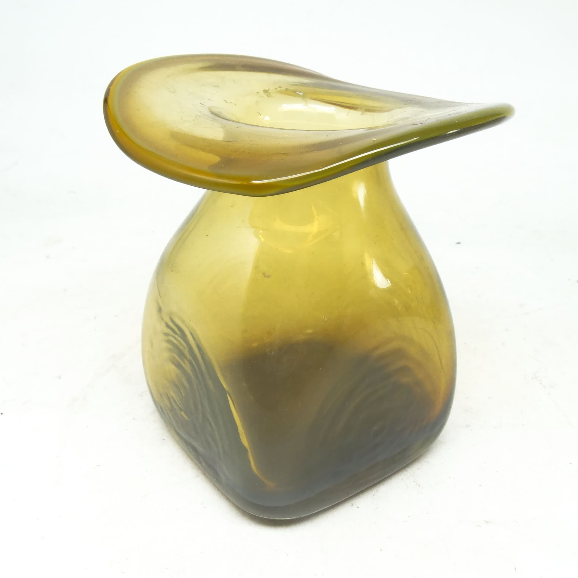 Wazon kapelusz, mid-century modern, szkło, Polska, lata 70. - 114015