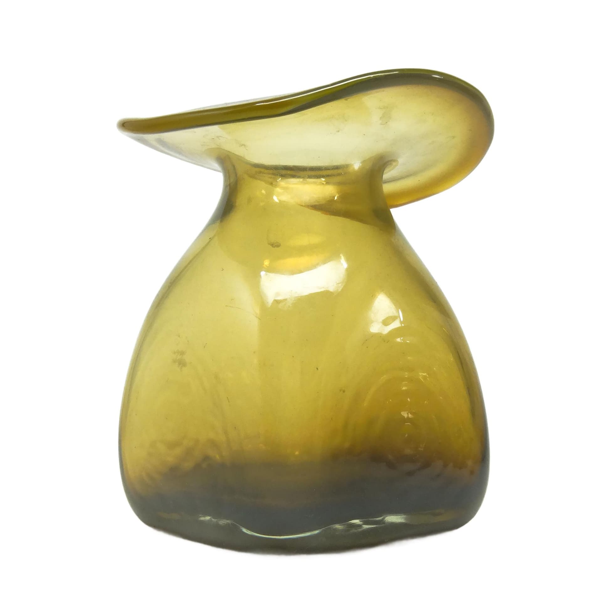 Wazon kapelusz, mid-century modern, szkło, Polska, lata 70.