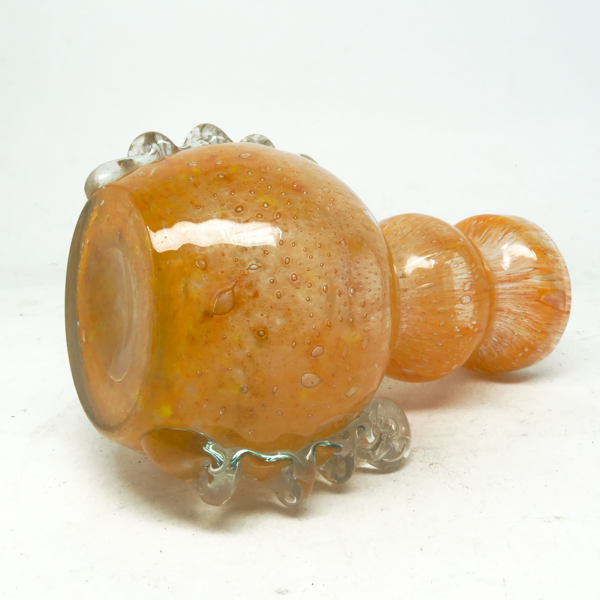 Wazon Postmodernizm, szkło pomarańczowe, Huta Łysa Góra, Polska, lata 70. - 114036