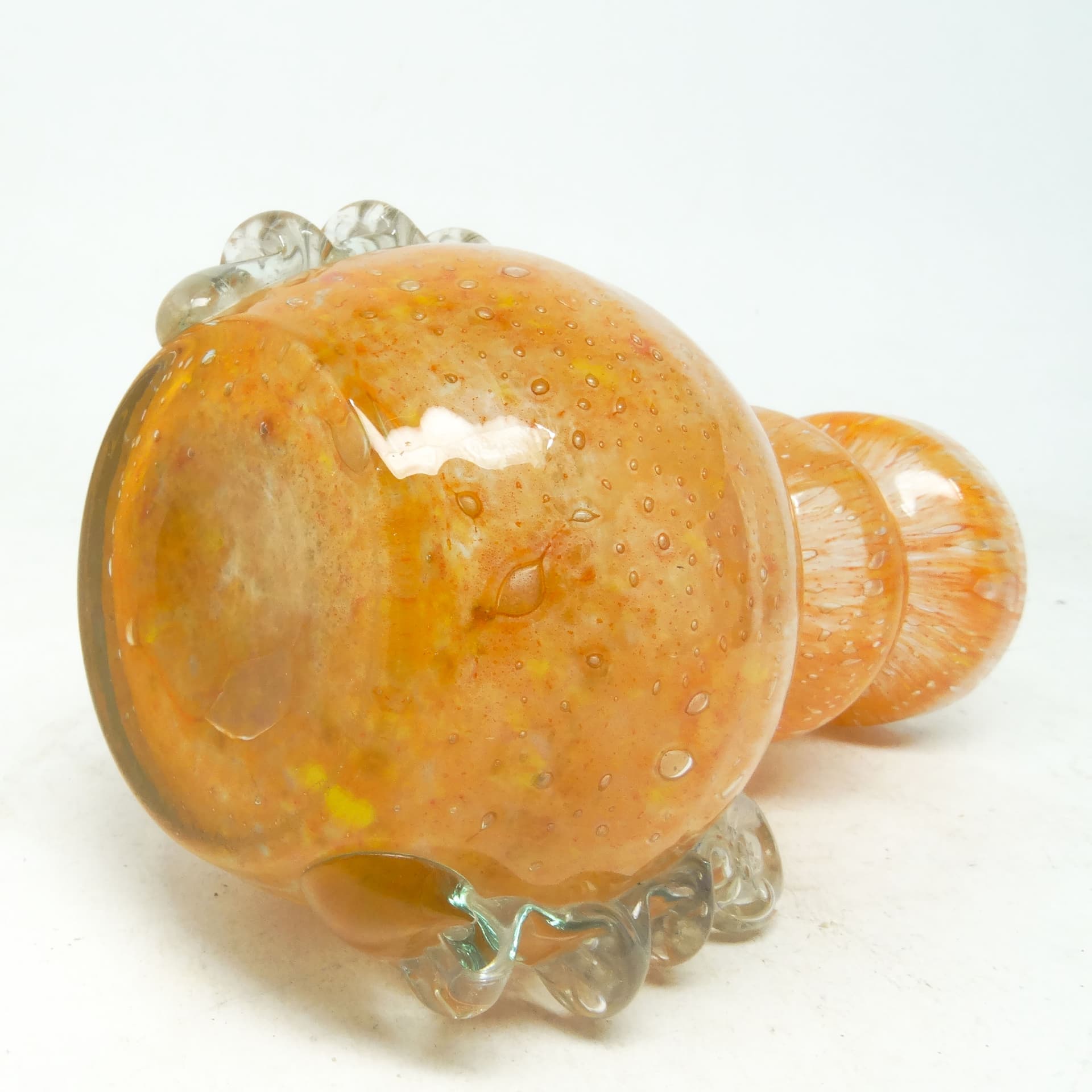 Wazon Postmodernizm, szkło pomarańczowe, Huta Łysa Góra, Polska, lata 70. - 114037