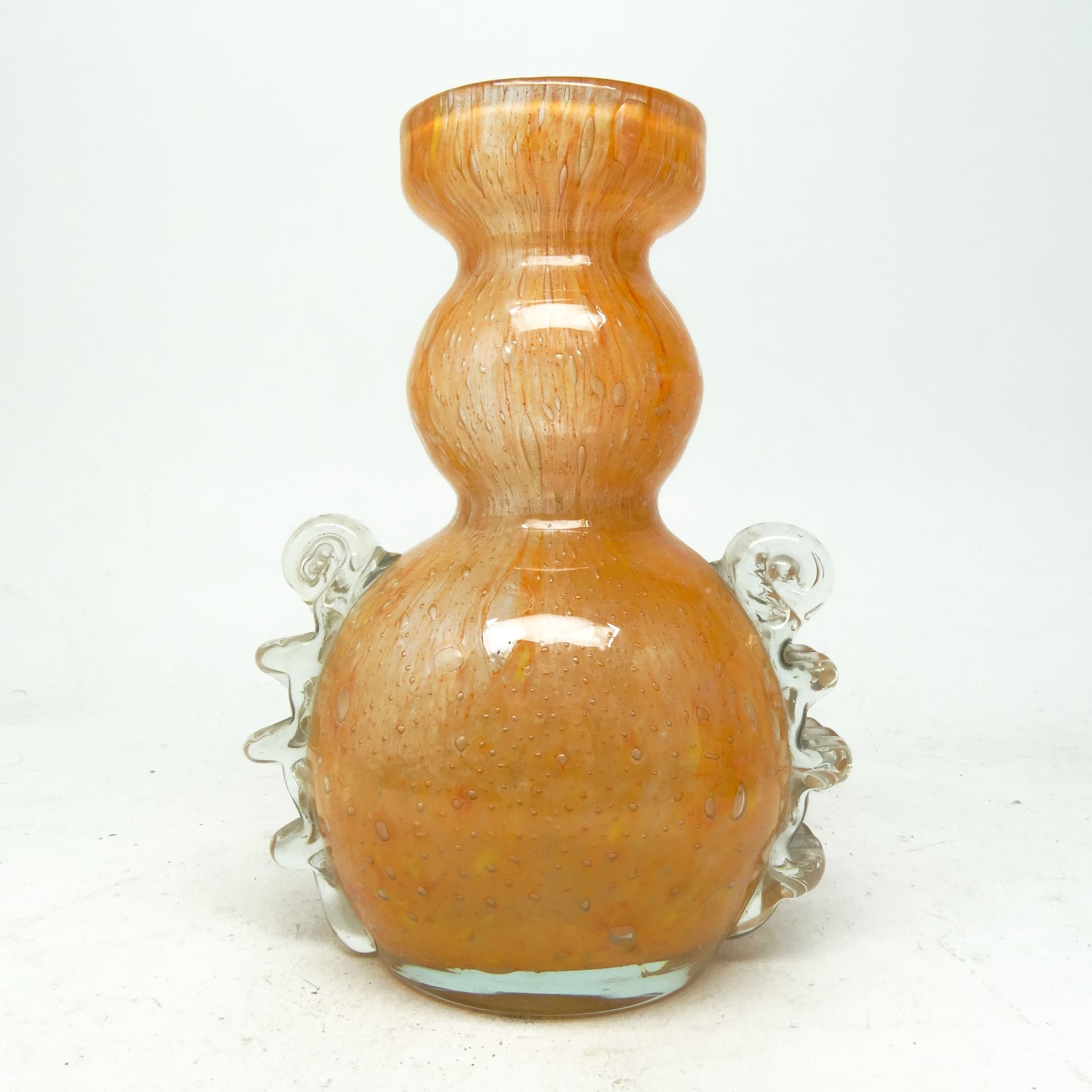 Wazon Postmodernizm, szkło pomarańczowe, Huta Łysa Góra, Polska, lata 70. - 114034