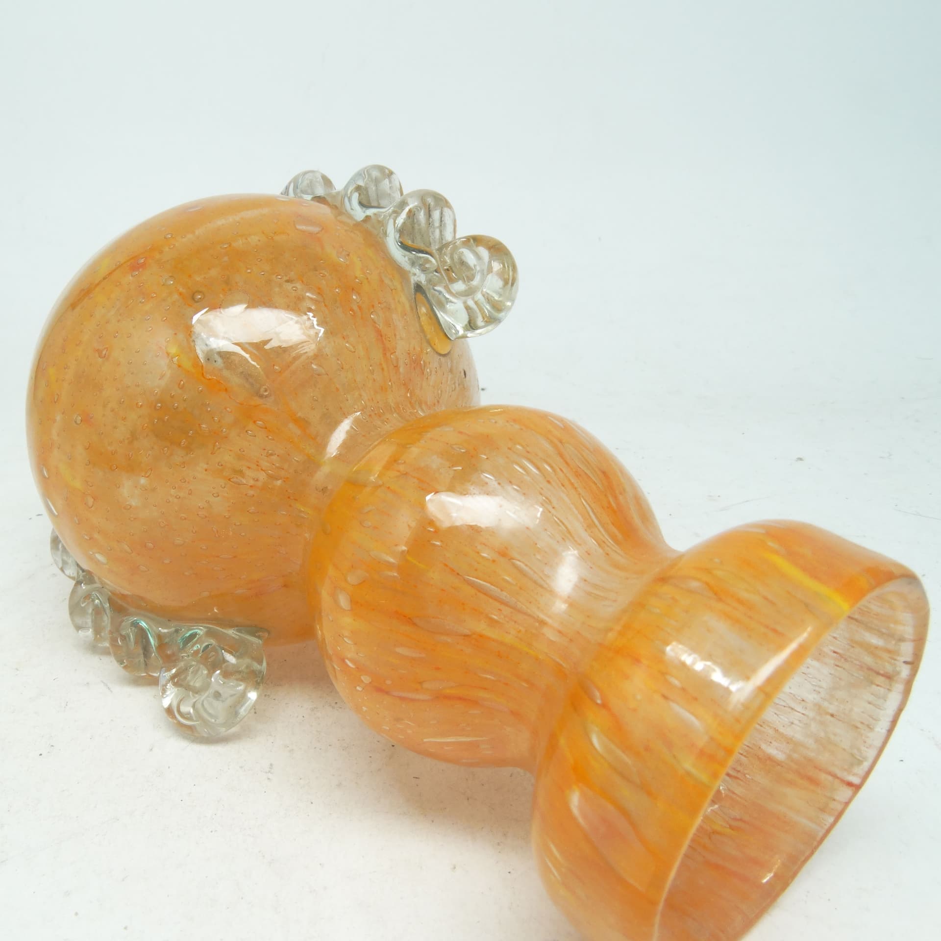 Wazon Postmodernizm, szkło pomarańczowe, Huta Łysa Góra, Polska, lata 70. - 114042