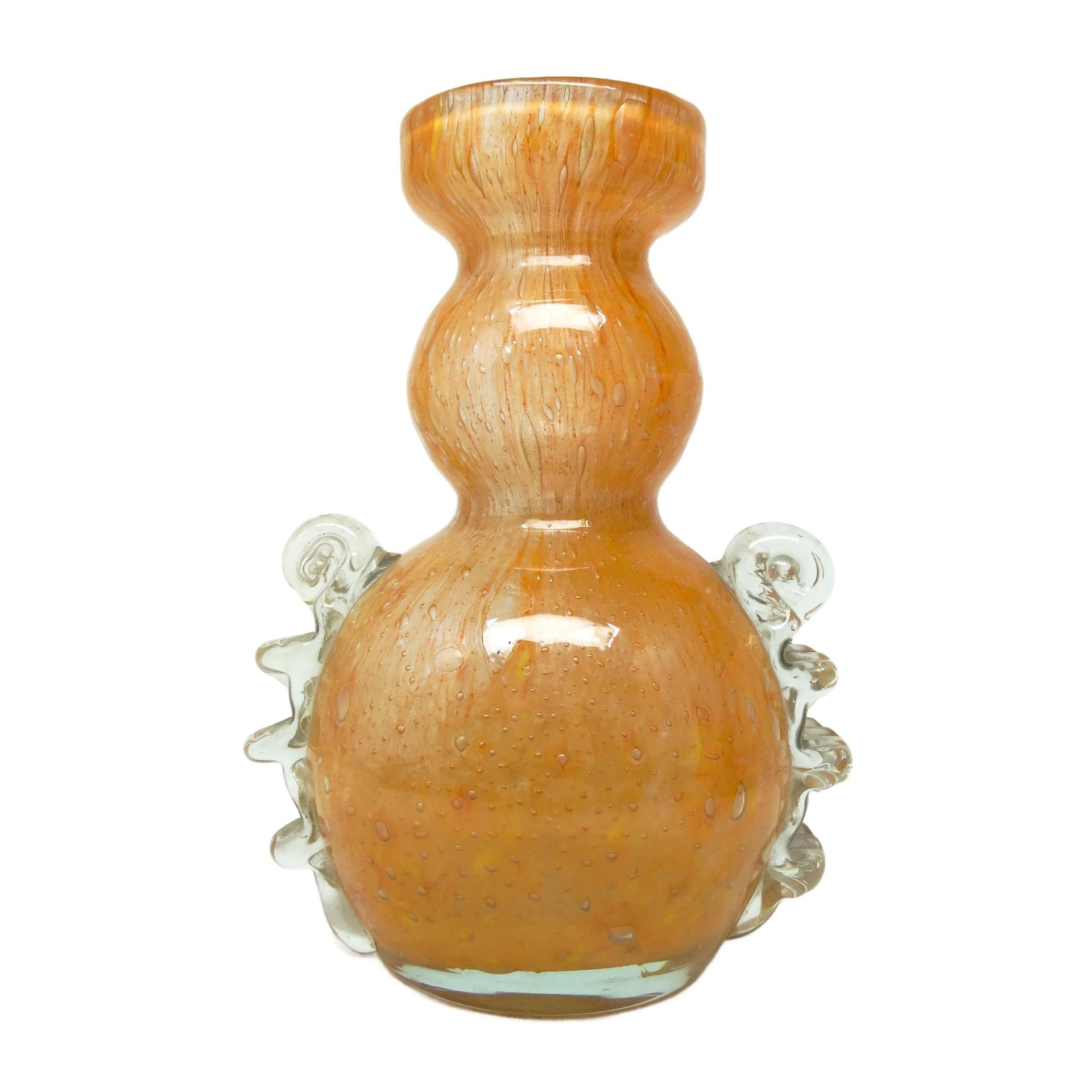 Wazon Postmodernizm, szkło pomarańczowe, Huta Łysa Góra, Polska, lata 70.