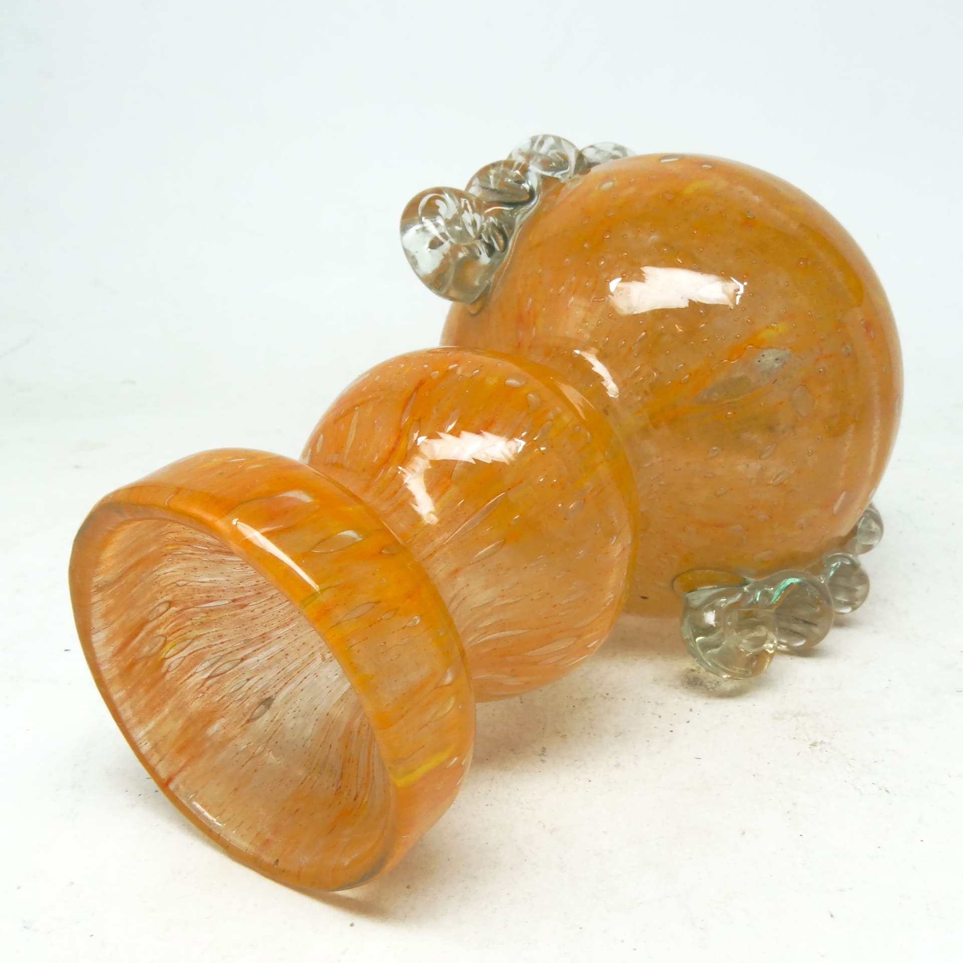 Wazon Postmodernizm, szkło pomarańczowe, Huta Łysa Góra, Polska, lata 70. - 114043