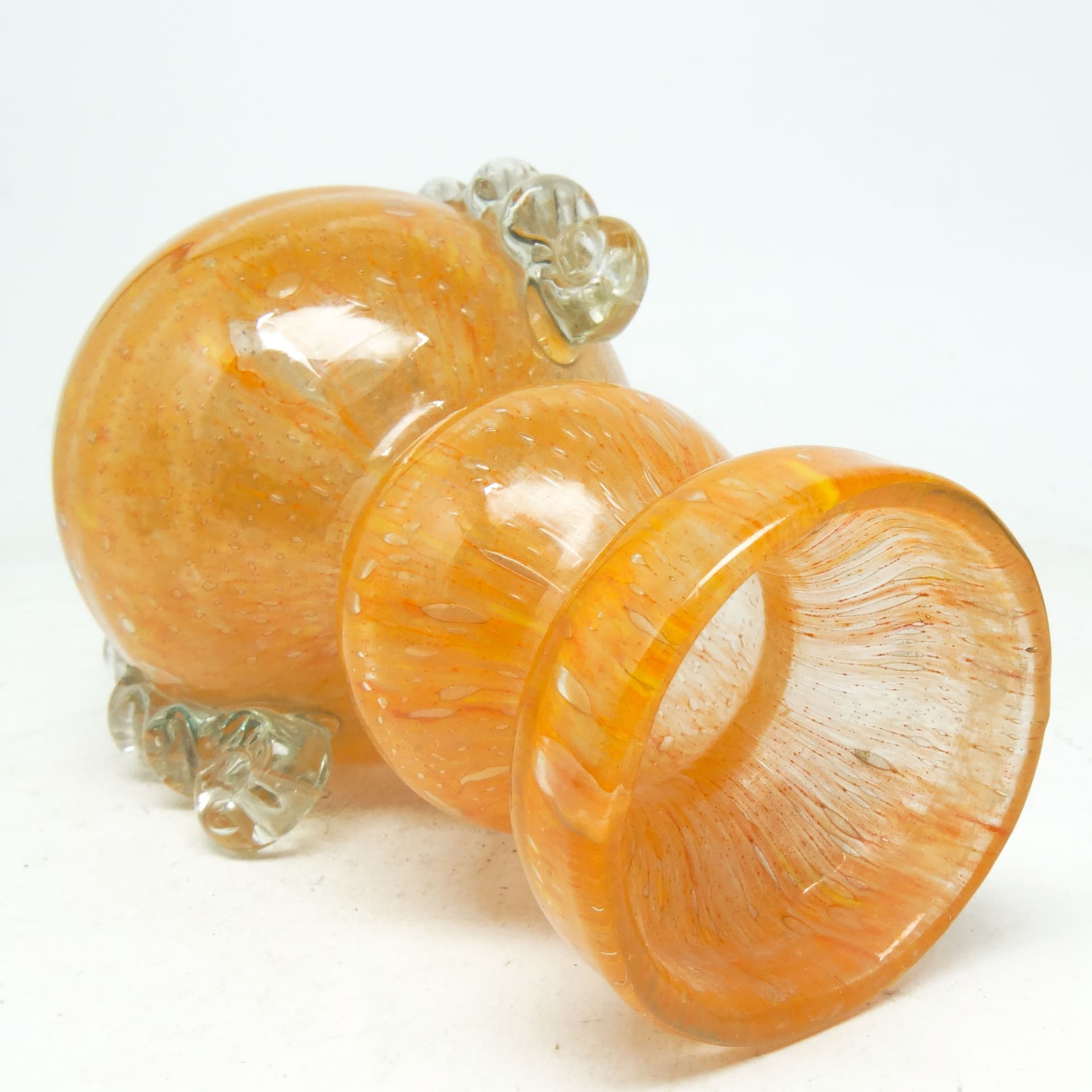 Wazon Postmodernizm, szkło pomarańczowe, Huta Łysa Góra, Polska, lata 70. - 114041