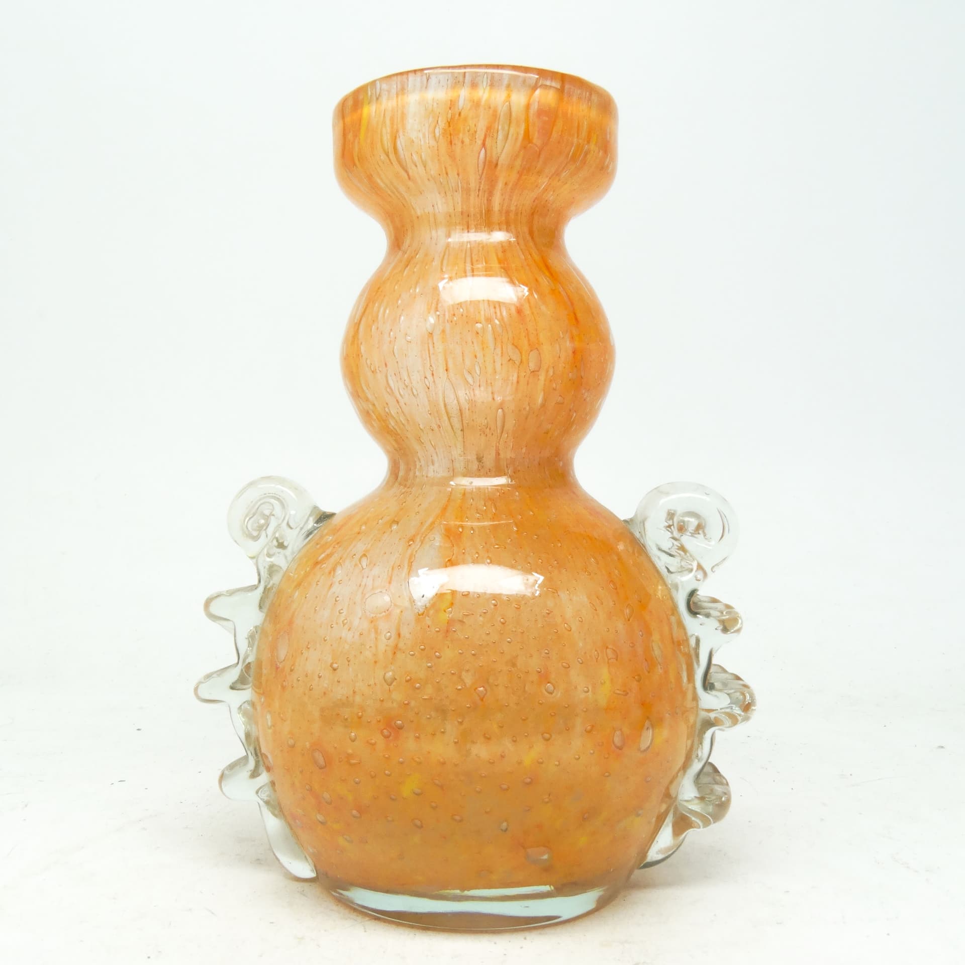 Wazon Postmodernizm, szkło pomarańczowe, Huta Łysa Góra, Polska, lata 70. - 114039