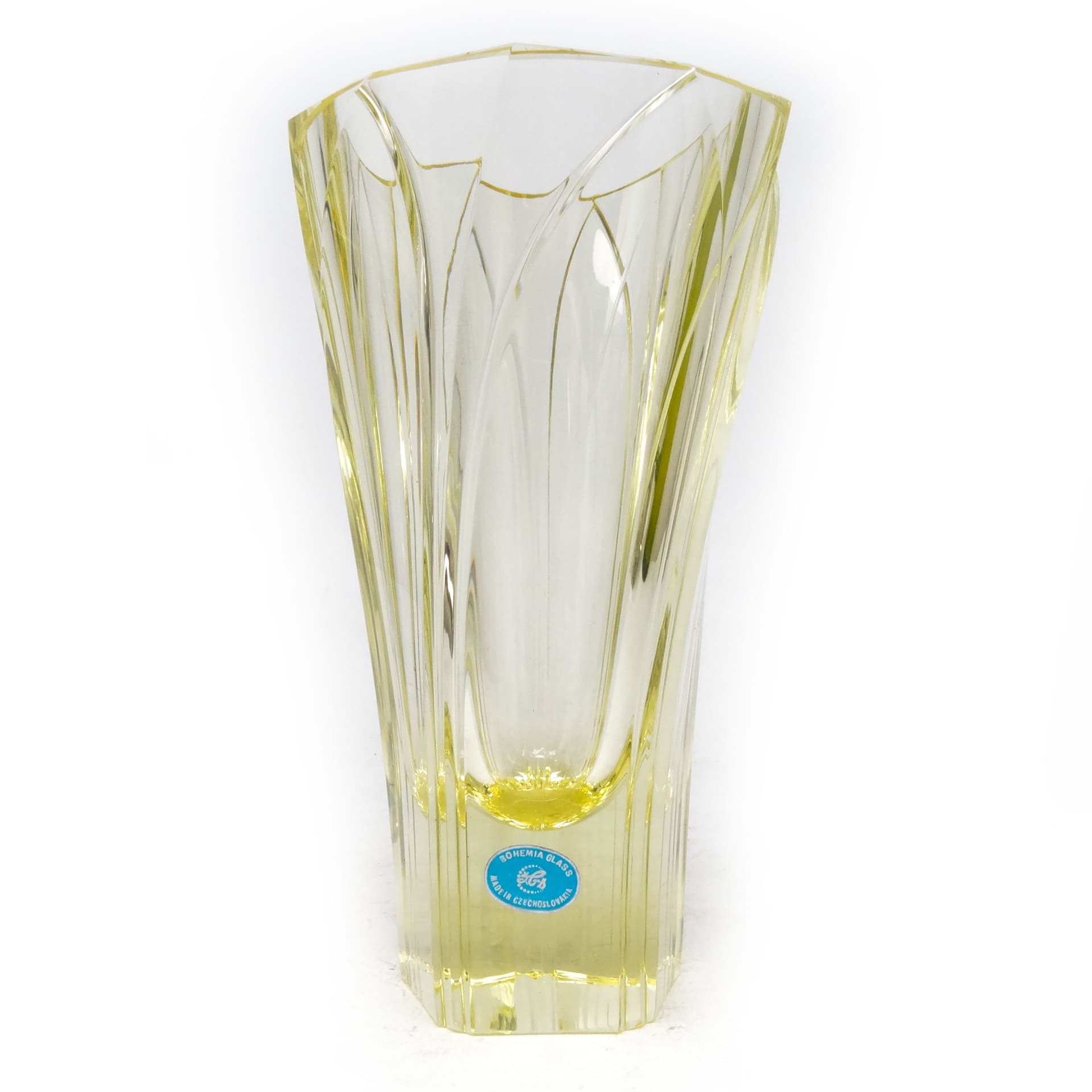 Wazon Art Deco, kryształ cytrynowy, proj. R. Hlousek, Moser, Czechosłowacja, lata 30. - 114396