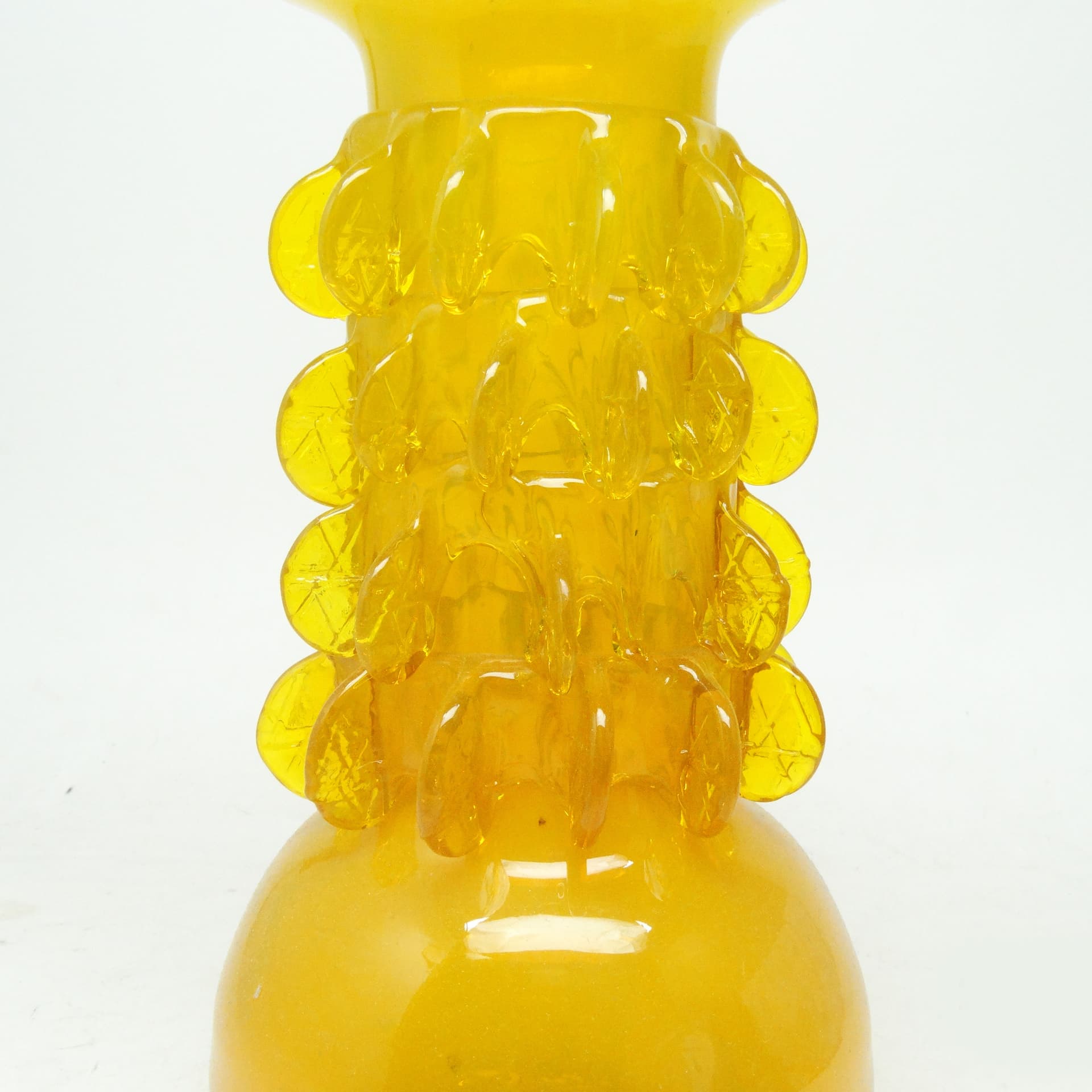 Wazon Panna Młoda, mid-century modern, szkło żółte, proj. J. Słuczan-Orkusz, Polska, lata 70. - 114445