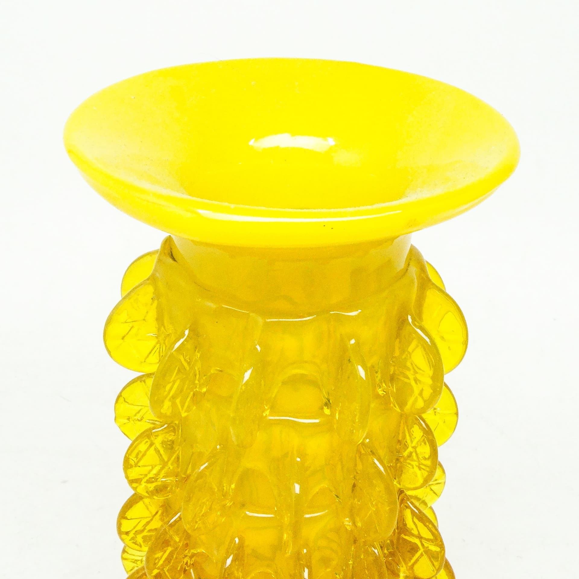 Wazon Panna Młoda, mid-century modern, szkło żółte, proj. J. Słuczan-Orkusz, Polska, lata 70. - 114438