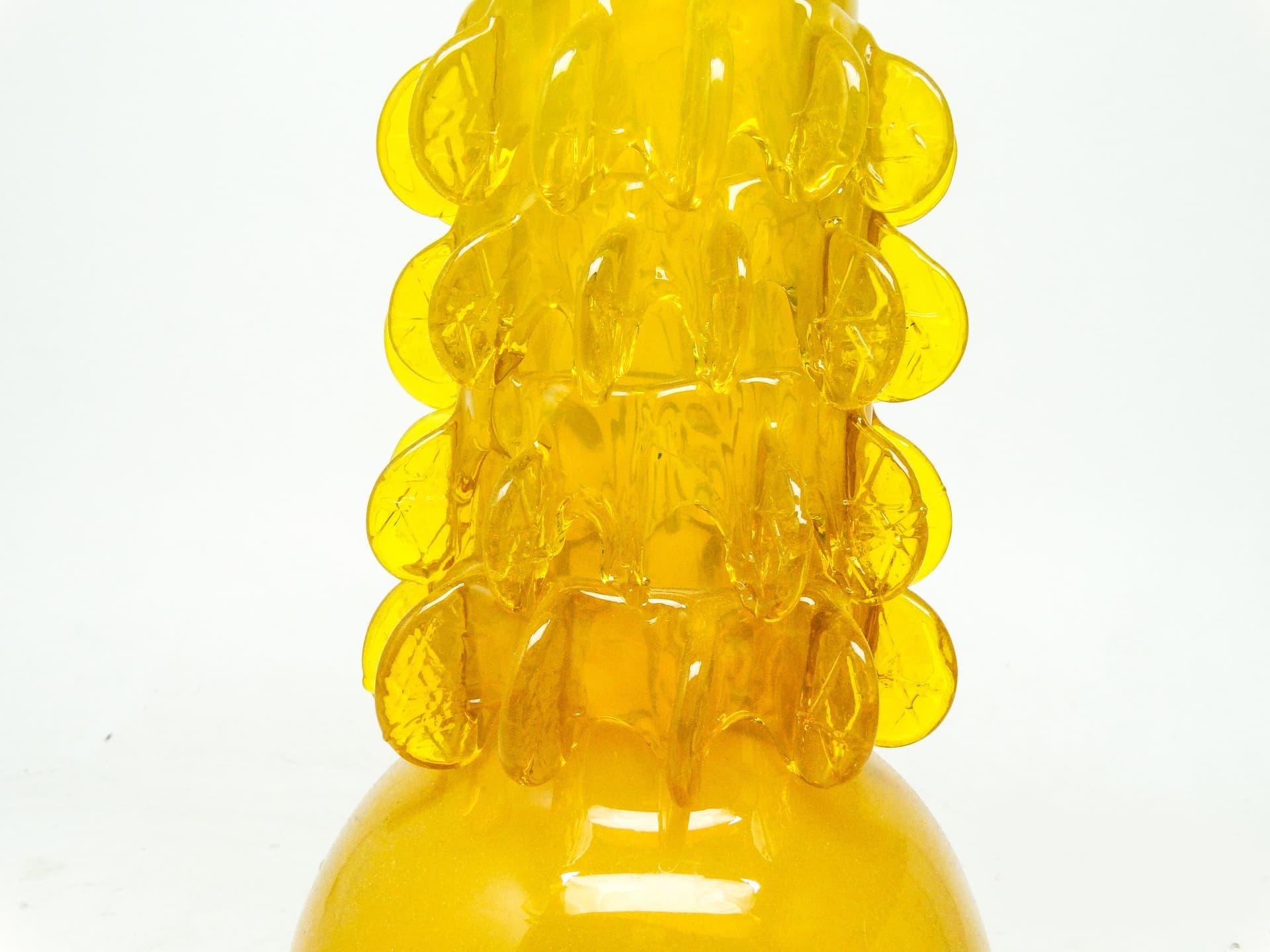 Wazon Panna Młoda, mid-century modern, szkło żółte, proj. J. Słuczan-Orkusz, Polska, lata 70. - 114442