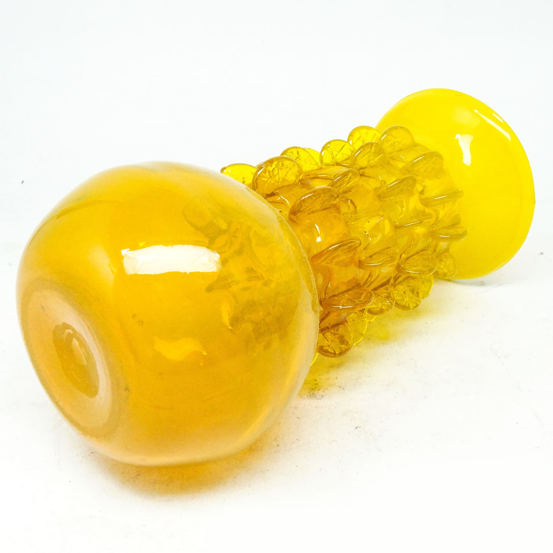 Wazon Panna Młoda, mid-century modern, szkło żółte, proj. J. Słuczan-Orkusz, Polska, lata 70. - 114443