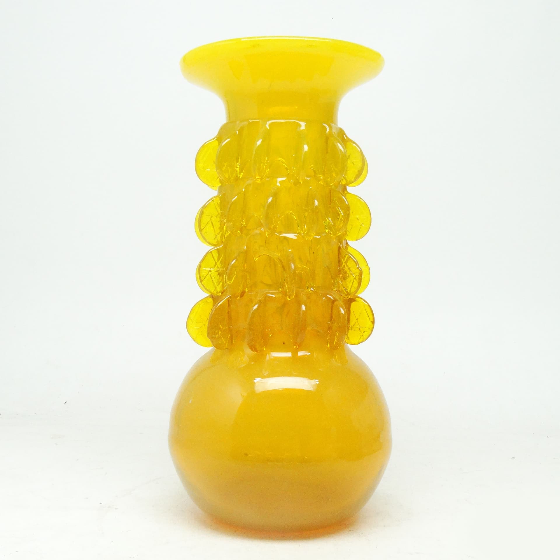 Wazon Panna Młoda, mid-century modern, szkło żółte, proj. J. Słuczan-Orkusz, Polska, lata 70. - 114444
