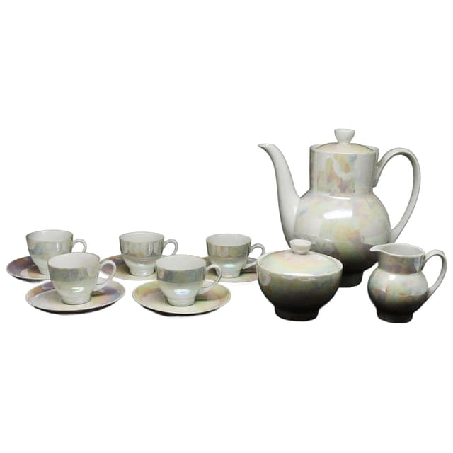 Serwis kawowy Ania, polski modernizm, porcelana, Ćmielów, Polska, lata 60. - WYMIARY