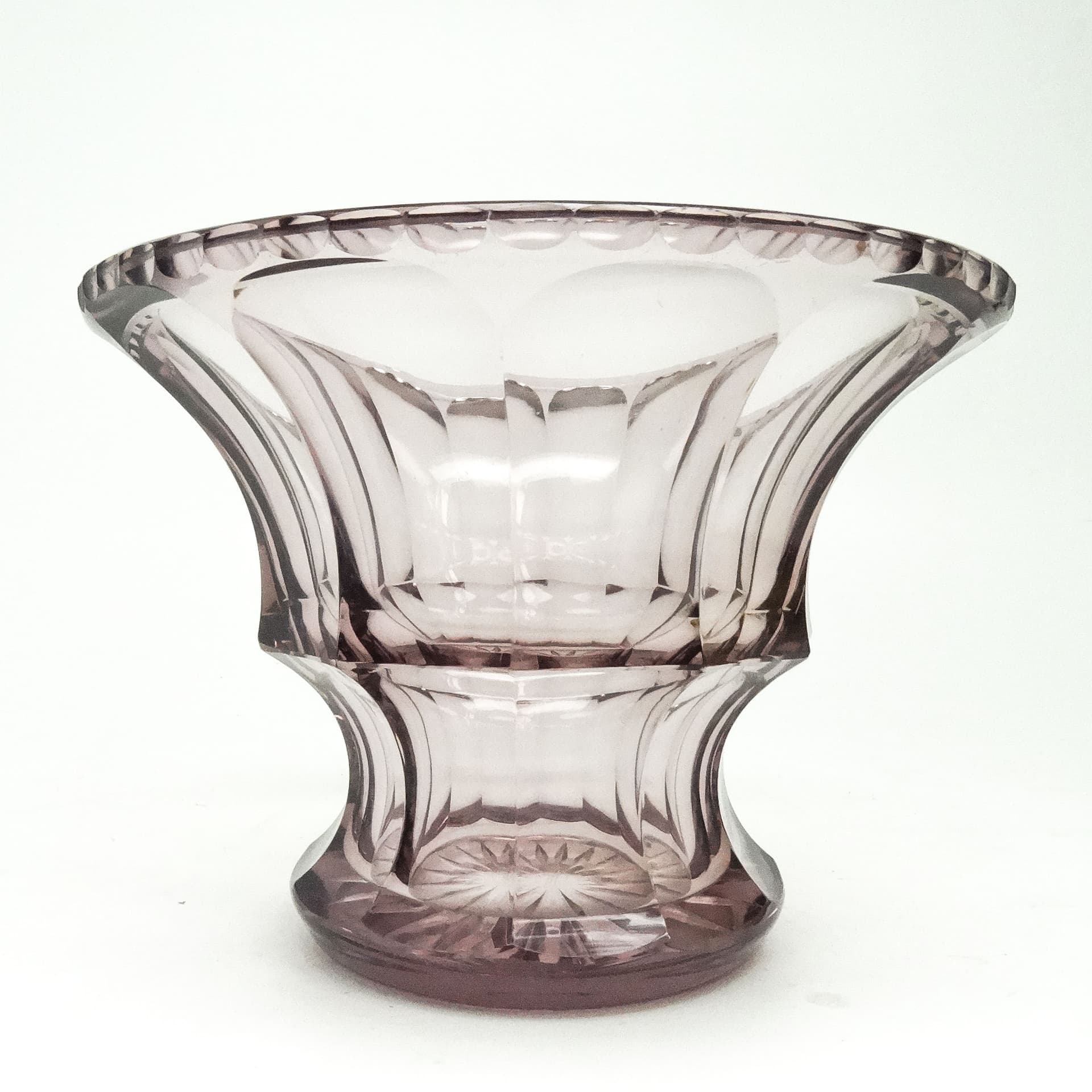 Wazon Art Deco, kryształ, proj. J. Hoffmann, Bohemia, Czechosłowacja, lata 30. - 114602