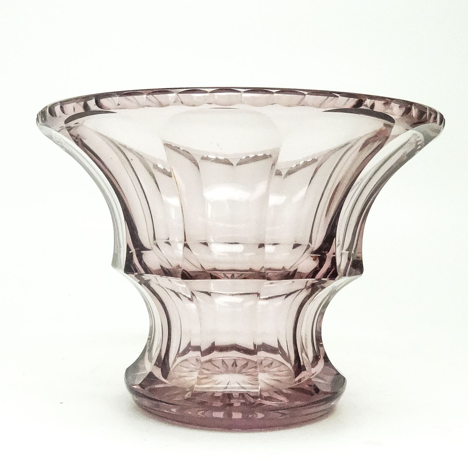 Wazon Art Deco, kryształ, proj. J. Hoffmann, Bohemia, Czechosłowacja, lata 30. - 114591