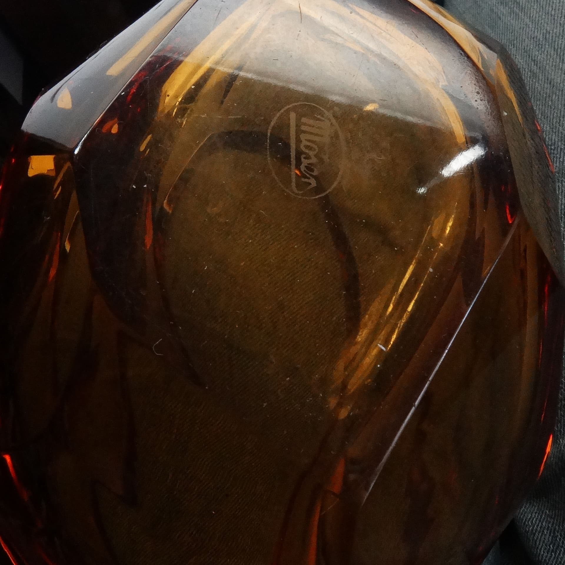 Art Deco jardiniere, crystal, Moser, Czechoslovakia, 1930s. - 114643