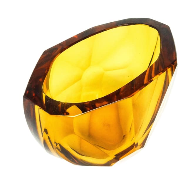 Art Deco jardiniere, crystal, Moser, Czechoslovakia, 1930s. - DIMENSION