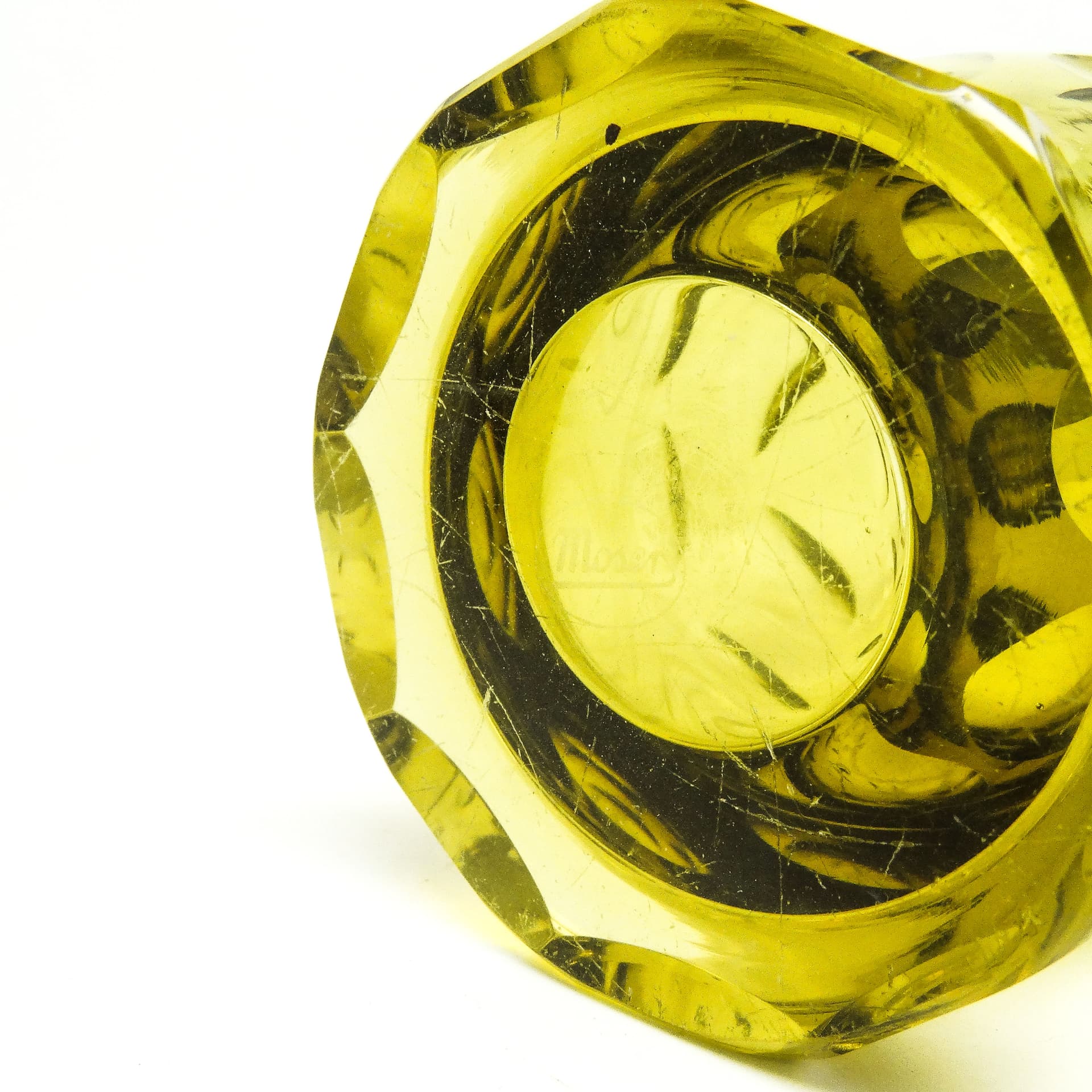 Wazon Art Deco, kryształ żółty, proj. J. Hoffmann, Moser, Czechosłowacja, lata 50. - 114782