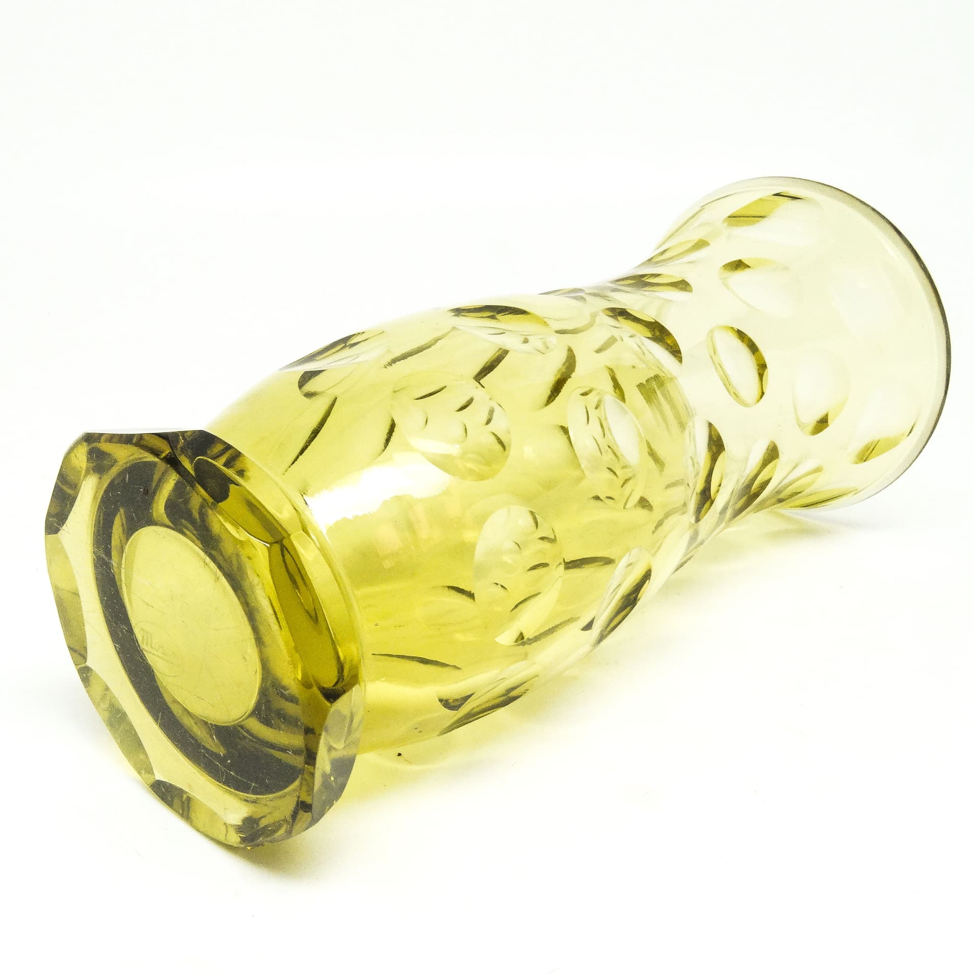 Wazon Art Deco, kryształ żółty, proj. J. Hoffmann, Moser, Czechosłowacja, lata 50. - 114779