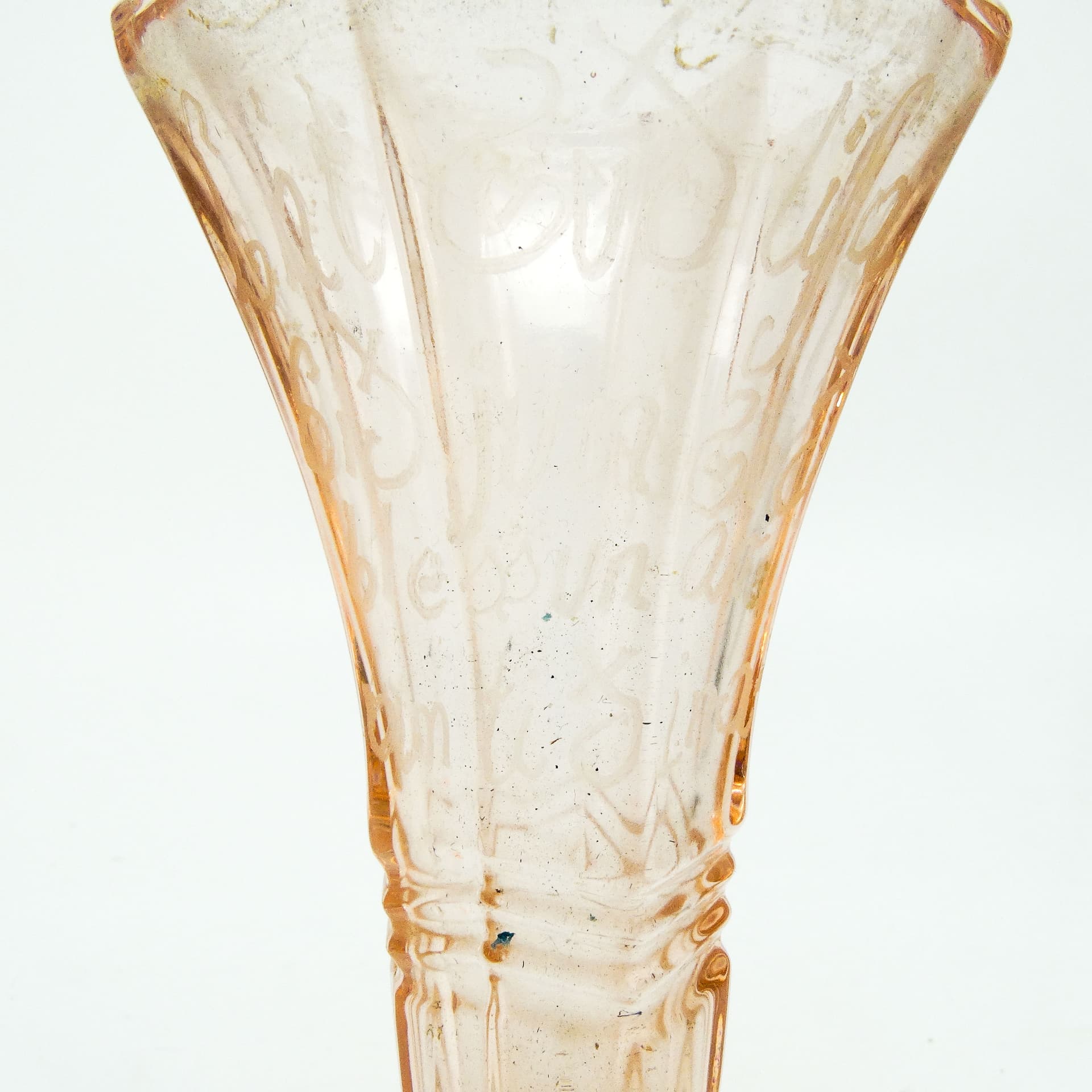 Wazon Art Deco, szkło prasowane rozalinowe, Szwecja, lata 60. - 114887