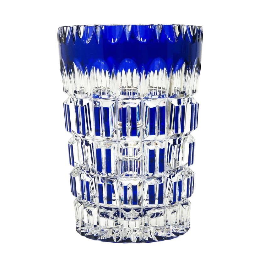 Wazon mid-century modern, szkło kobaltowe, Niemcy, lata 50.