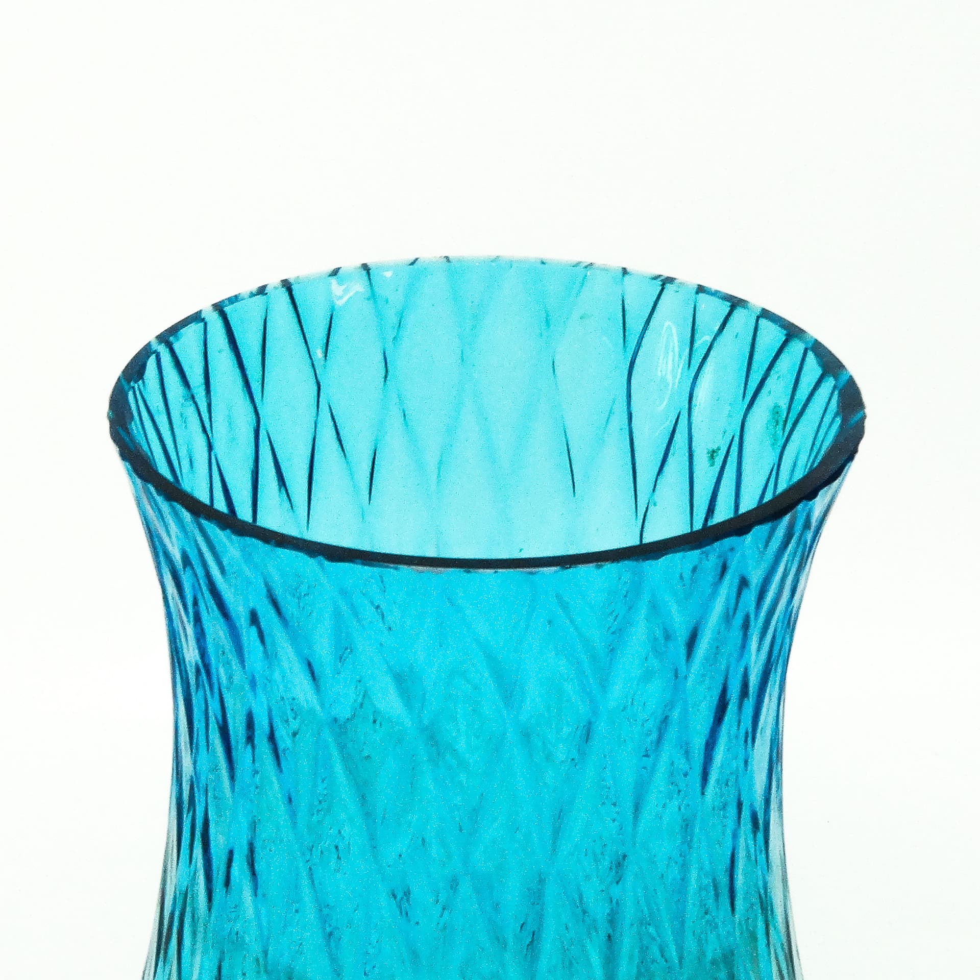 Wazon postmodernizm, szkło turkusowe, proj. Z. Horbowy, Polska, lata 70. - 114933