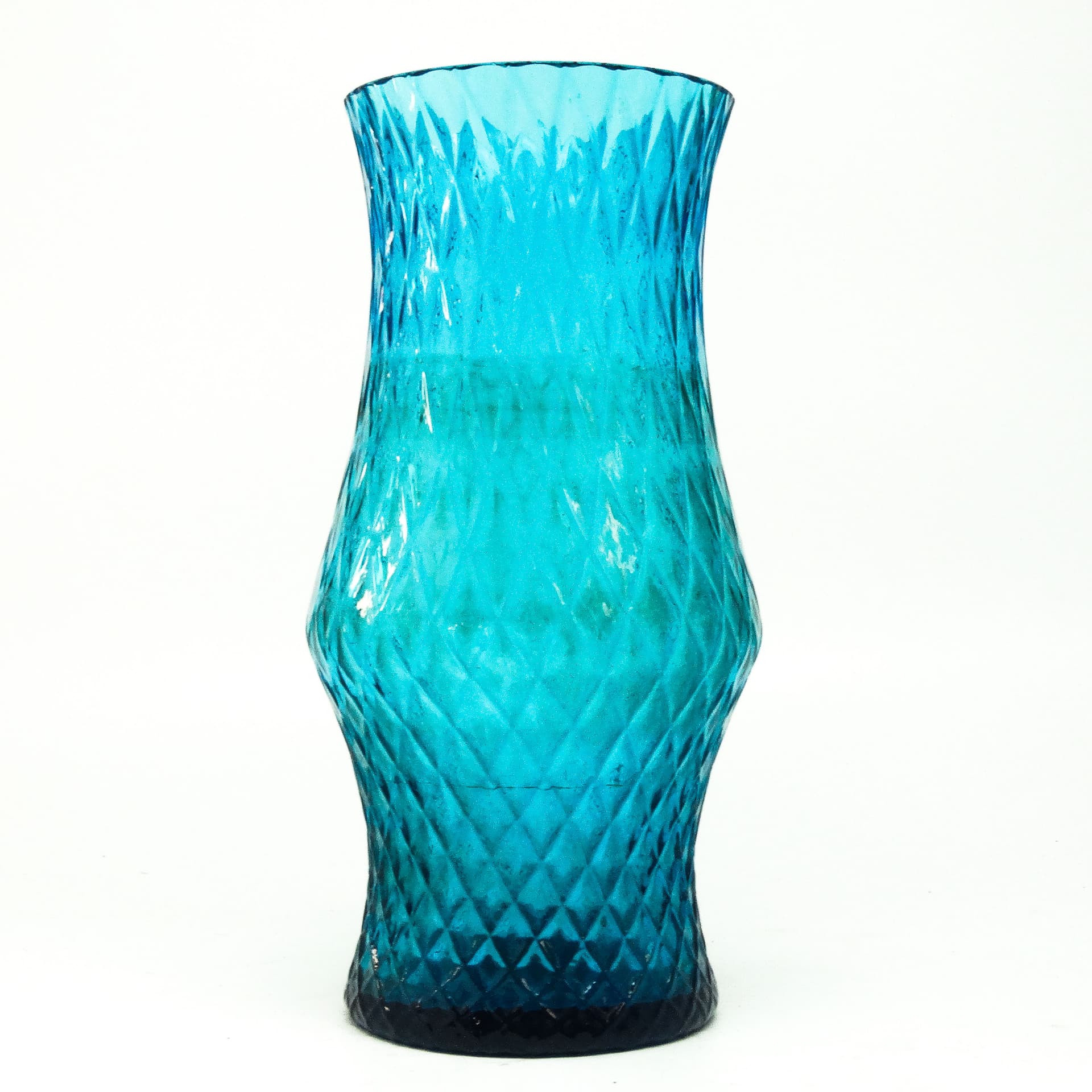 Wazon postmodernizm, szkło turkusowe, proj. Z. Horbowy, Polska, lata 70. - 114934
