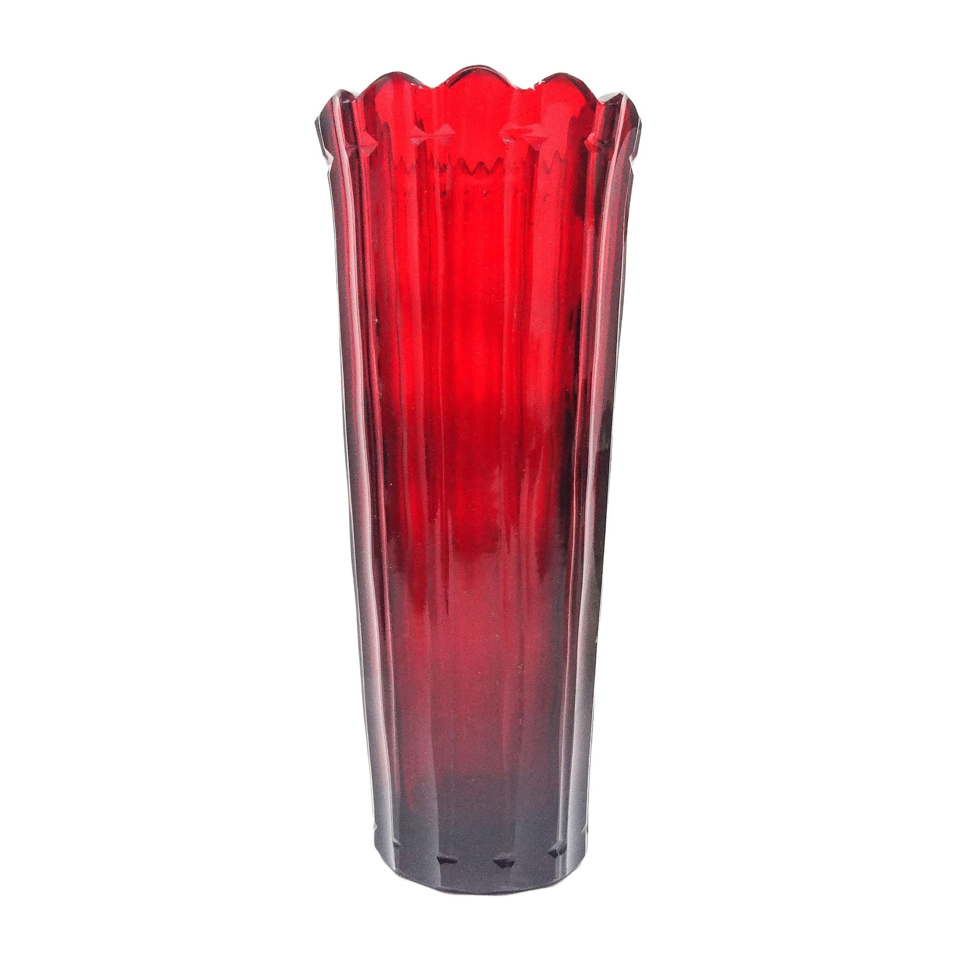 Wazon Biedermeier, kryształ rubinowy, Bohemia, Czechy, XIX w.