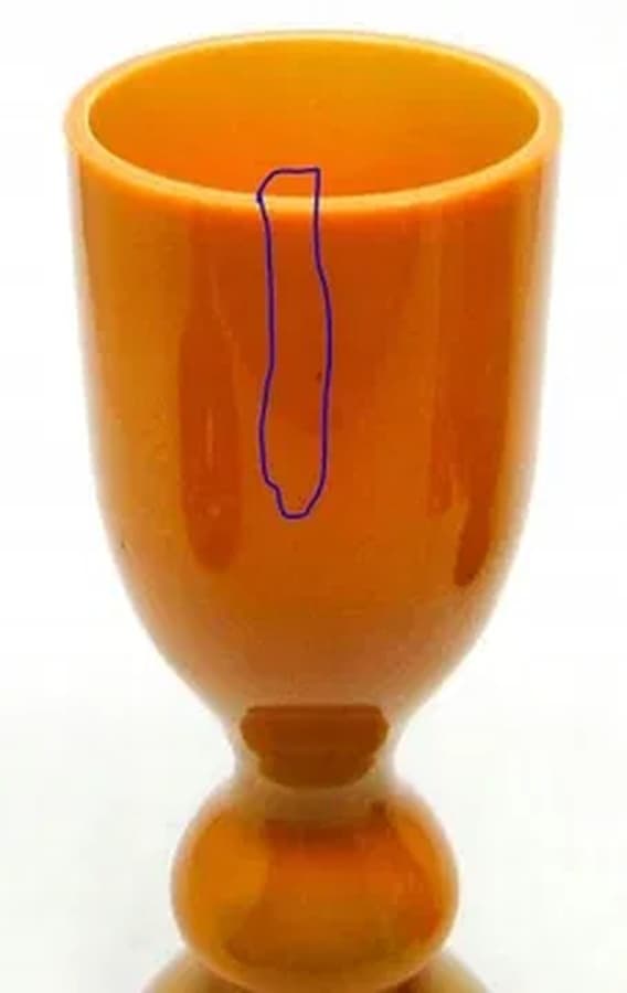 Wazon Aniołek, modernizm, szkło pomarańcz, proj. S. Sadowski, Polska, lata 70. - 122740