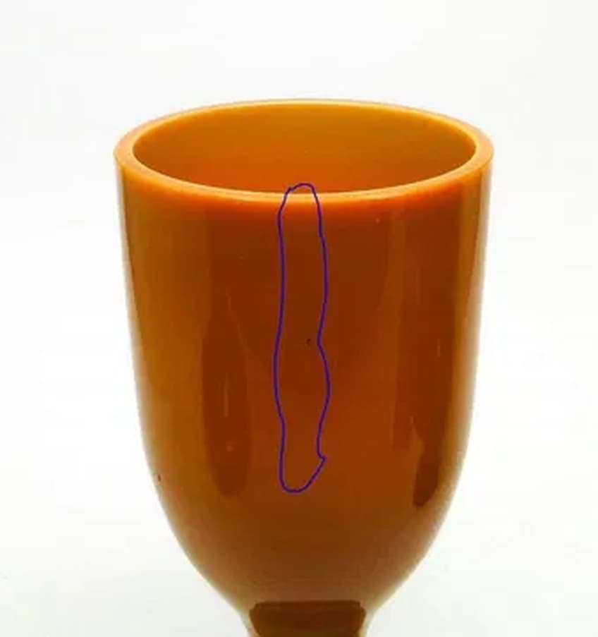 Wazon Aniołek, modernizm, szkło pomarańcz, proj. S. Sadowski, Polska, lata 70. - 122741