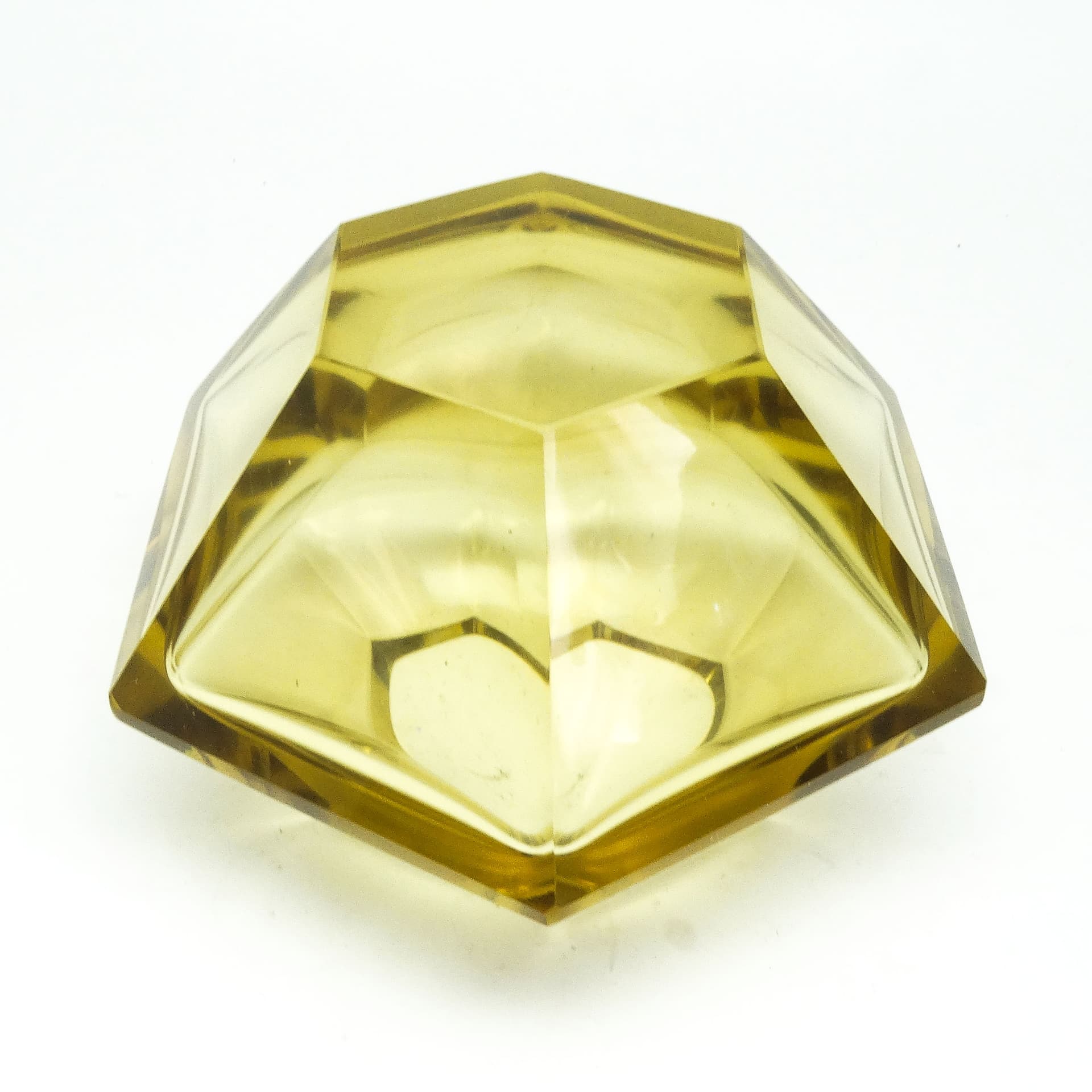 Wazon Art Deco, kryształ cytrynowy, proj. R. Hlousek, Moser, Czechosłowacja, lata 30. - 115118