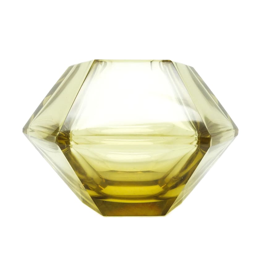Wazon Art Deco, kryształ cytrynowy, proj. R. Hlousek, Moser, Czechosłowacja, lata 30.