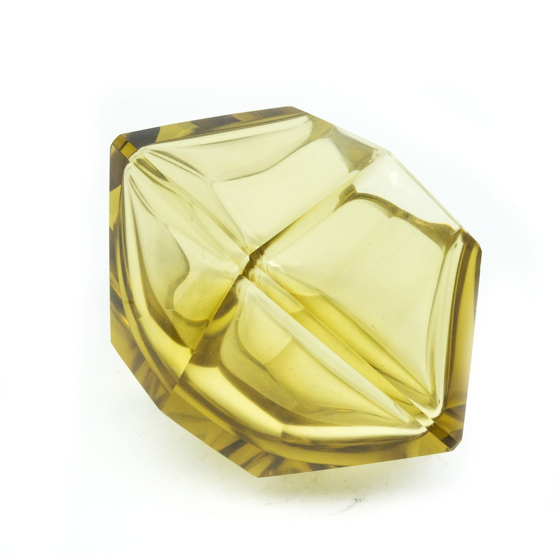 Wazon Art Deco, kryształ cytrynowy, proj. R. Hlousek, Moser, Czechosłowacja, lata 30. - 115120