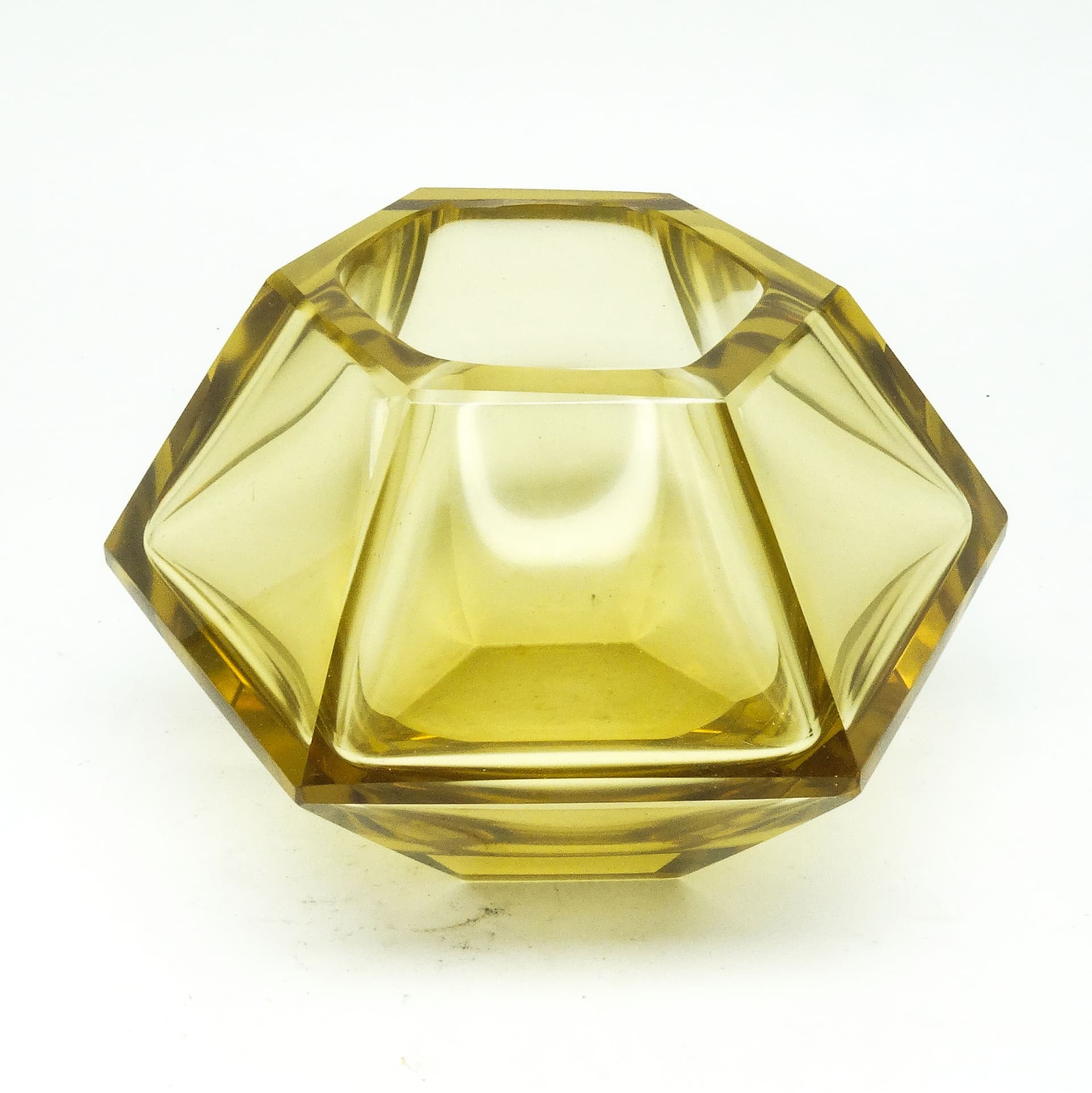 Wazon Art Deco, kryształ cytrynowy, proj. R. Hlousek, Moser, Czechosłowacja, lata 30. - 115116