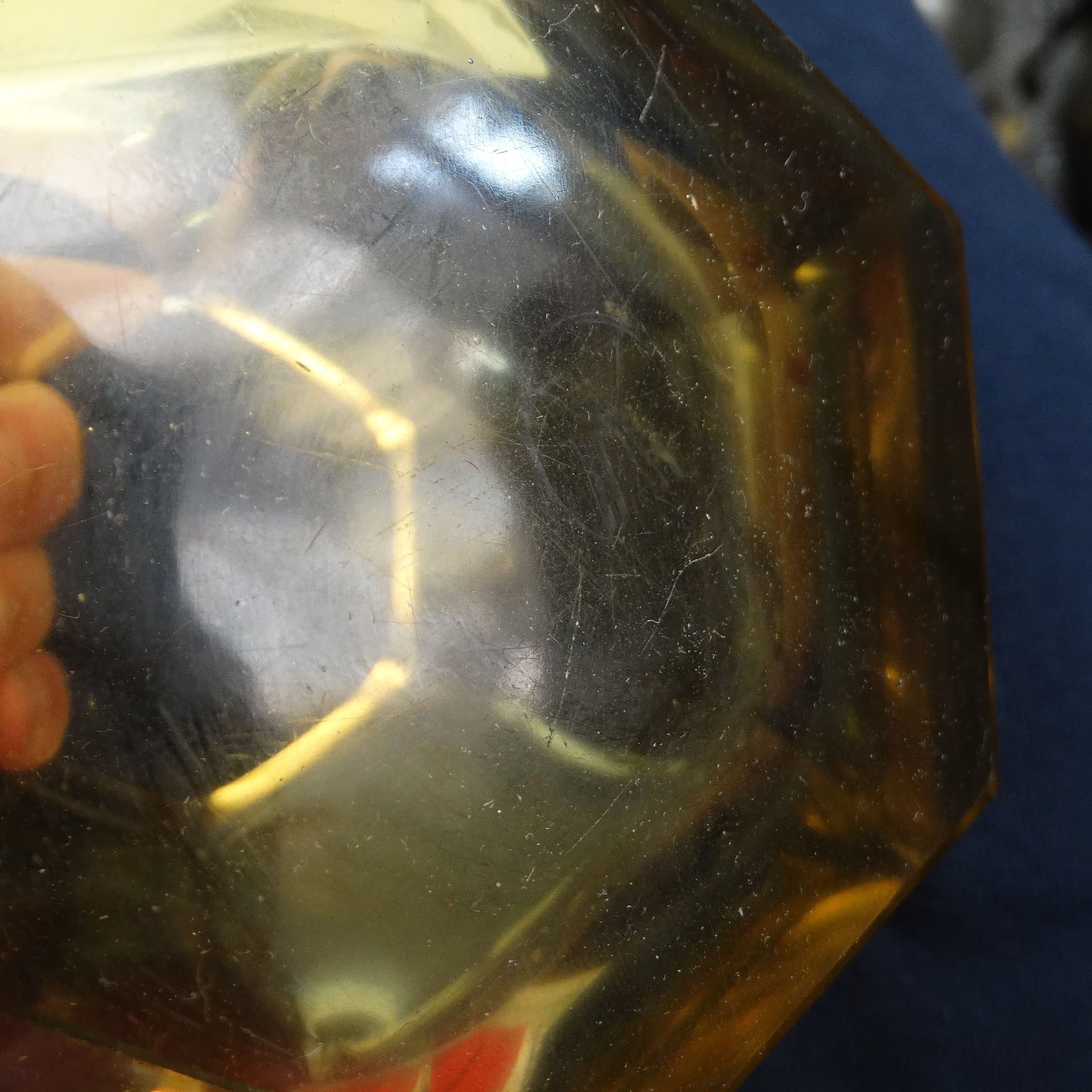 Wazon Art Deco, kryształ cytrynowy, proj. R. Hlousek, Moser, Czechosłowacja, lata 30. - 115121