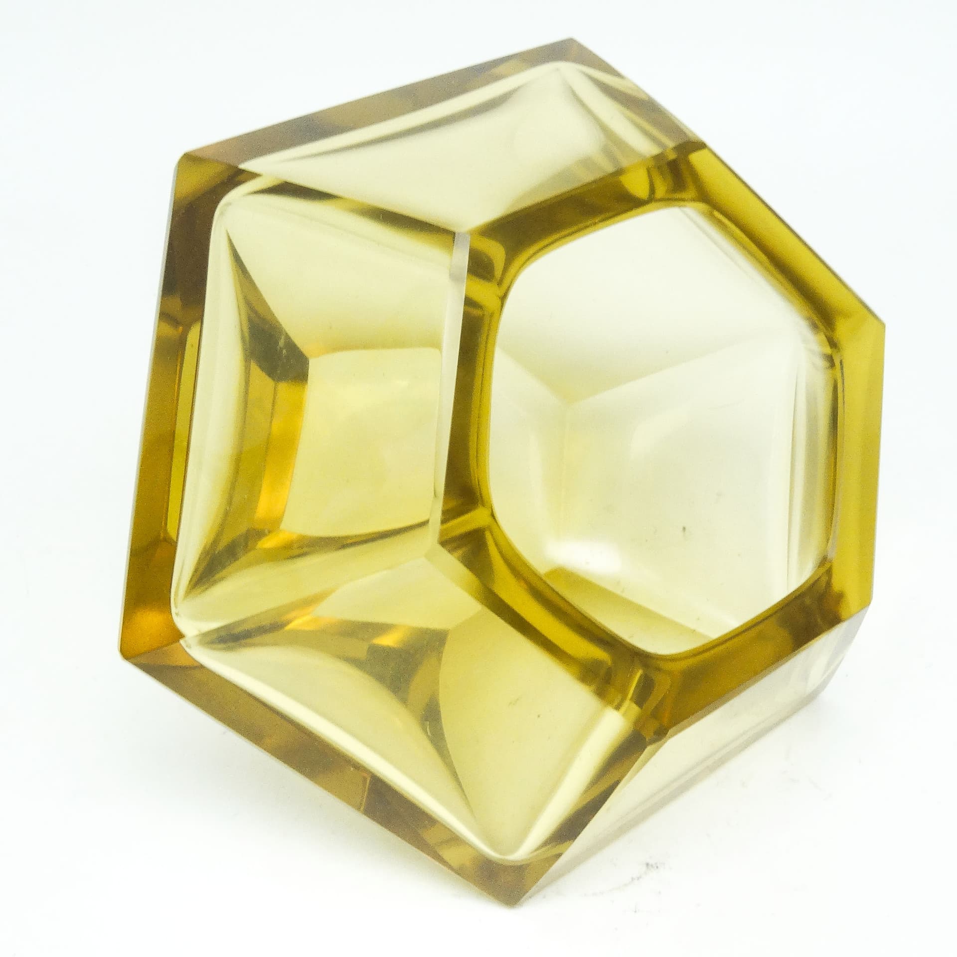 Wazon Art Deco, kryształ cytrynowy, proj. R. Hlousek, Moser, Czechosłowacja, lata 30. - 115119