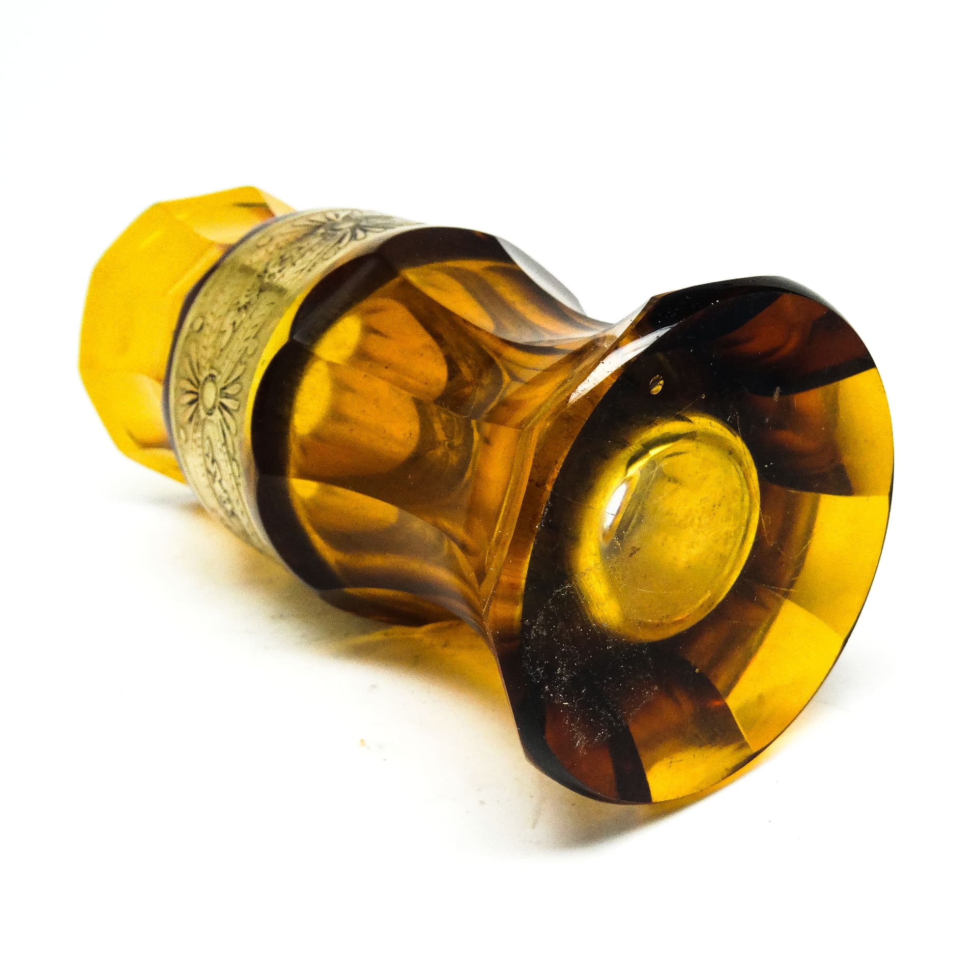 Wazon Art Deco, szkło miodowe oroplastyka, Moser, Czechosłowacja, lata 30. - 115169