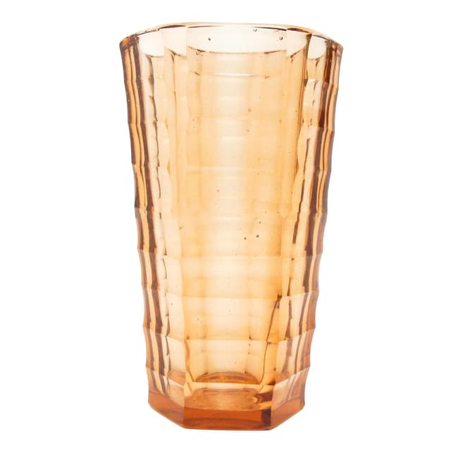 Wazon Art Deco, szkło kryształowe rozalinowe, Huta Zawiercie, Polska, lata 30. - WYMIARY