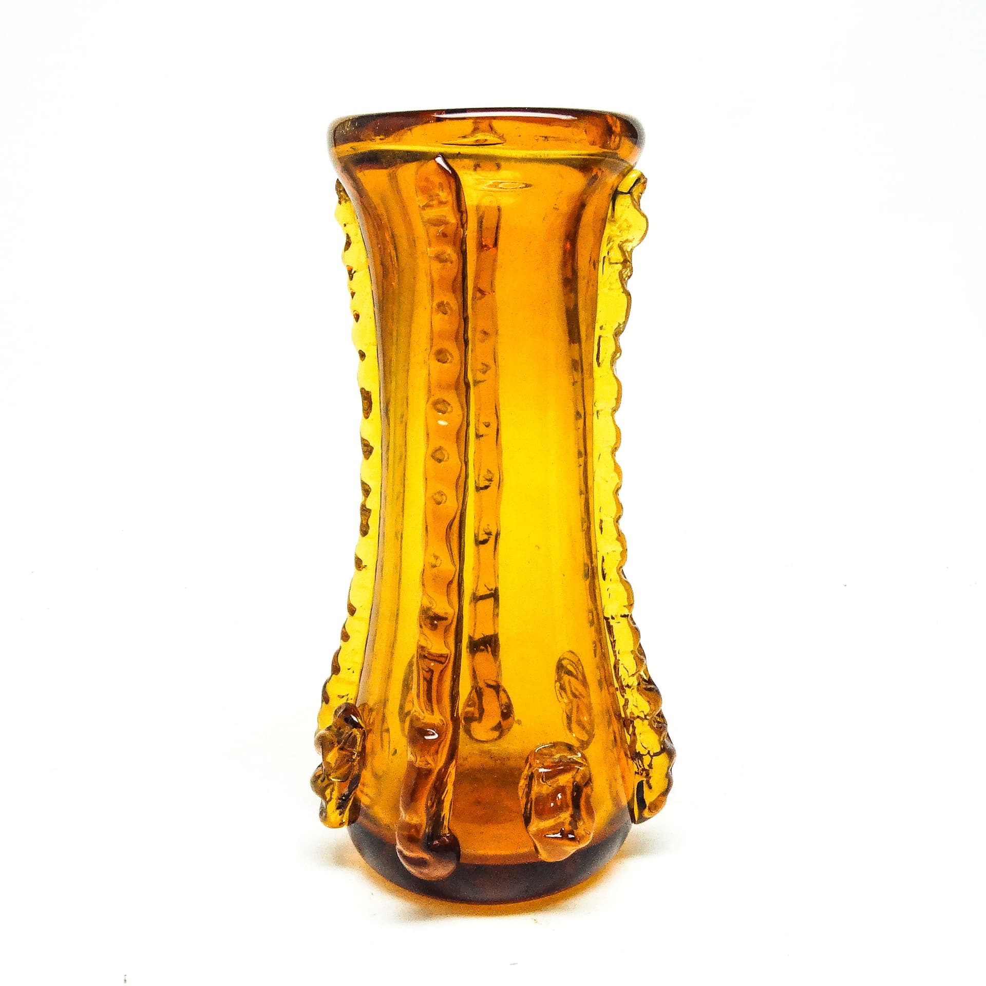 Wazon postmodernizm, szkło pomarańczowe, Polska, lata 70. - 115264