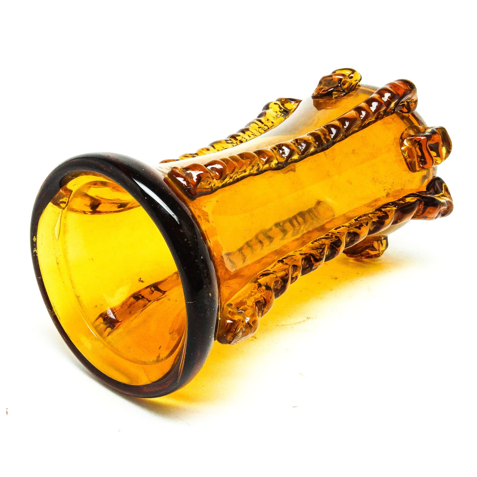 Wazon postmodernizm, szkło pomarańczowe, Polska, lata 70. - 115268