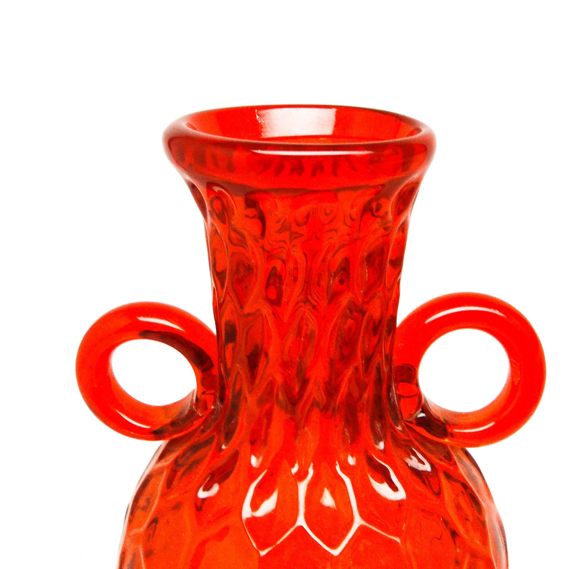 Wazon, modernizm, szkło czerwone, proj. M. Gołogórski, Polska, lata 70. - 115328