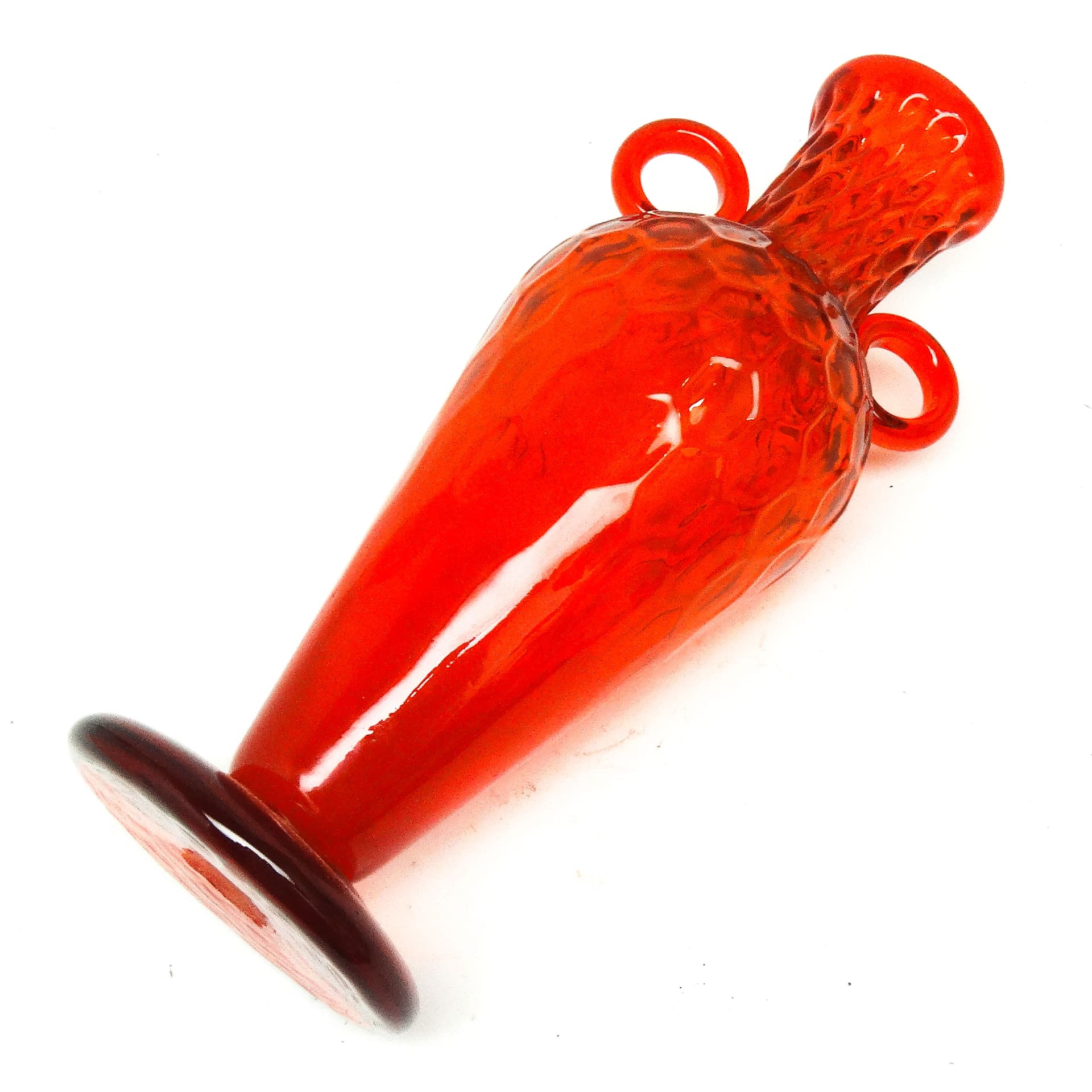 Wazon, modernizm, szkło czerwone, proj. M. Gołogórski, Polska, lata 70. - 115331