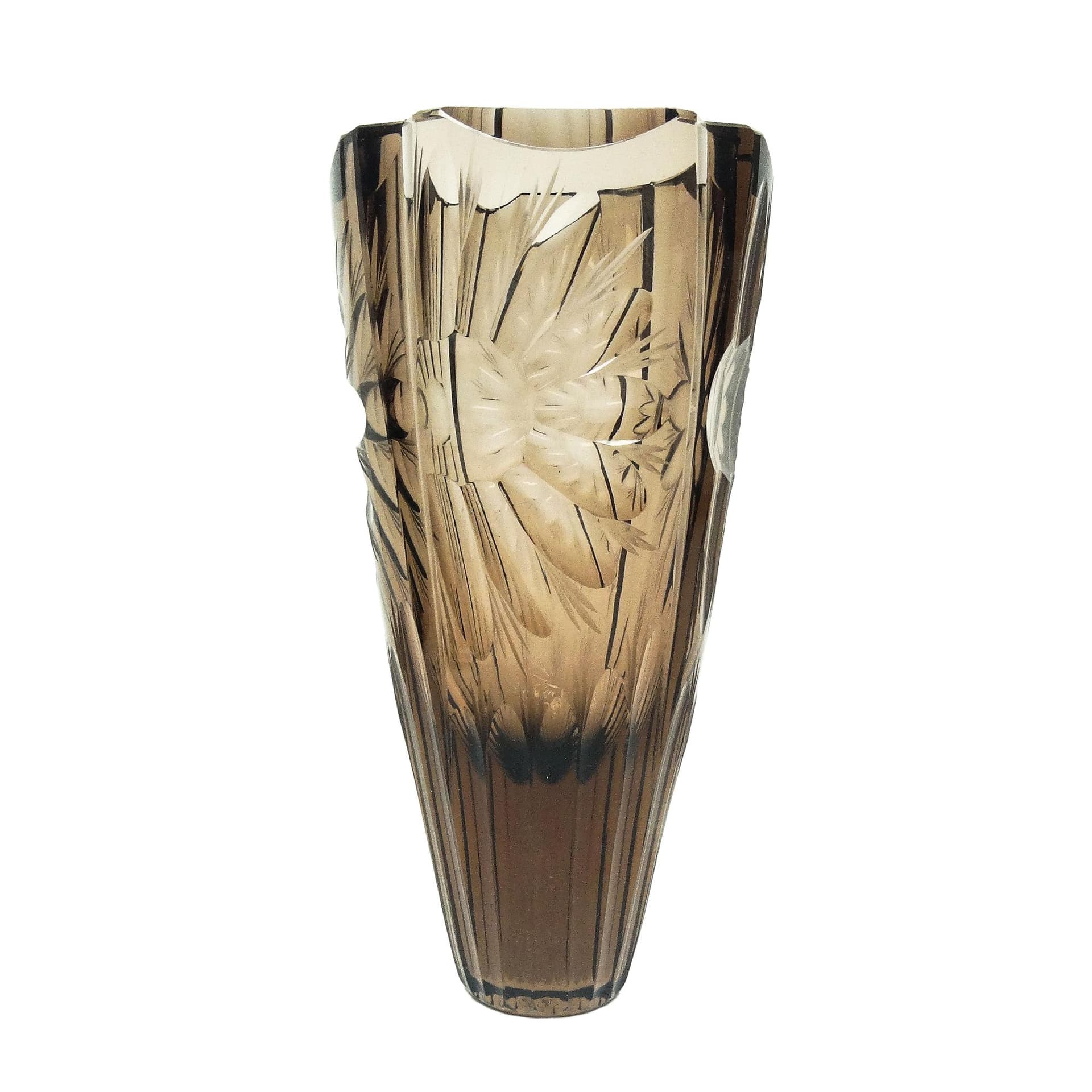 Art Deco vase, crystal, Moser, Czechoslovakia, 1930s.